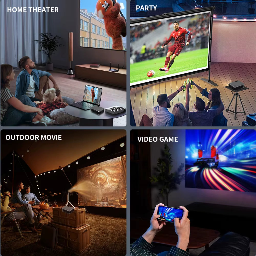 The  A30C Wifi Mini Projector Cinema Syncs Mobile Phone with Screen Portable Projector Home Supports 1080P Movie Projecto