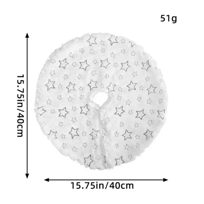 40Cm Mini Plush Christmas Tree Skirt Sequin Snowflakes Xmas Decor Home Party Navidad 2025 New Year Gift
