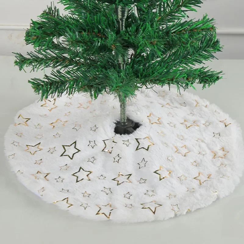 40Cm Mini Plush Christmas Tree Skirt Sequin Snowflakes Xmas Decor Home Party Navidad 2025 New Year Gift
