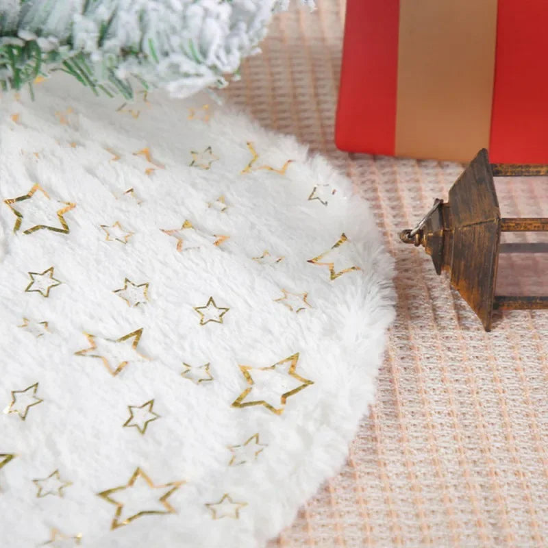 40Cm Mini Plush Christmas Tree Skirt Sequin Snowflakes Xmas Decor Home Party Navidad 2025 New Year Gift